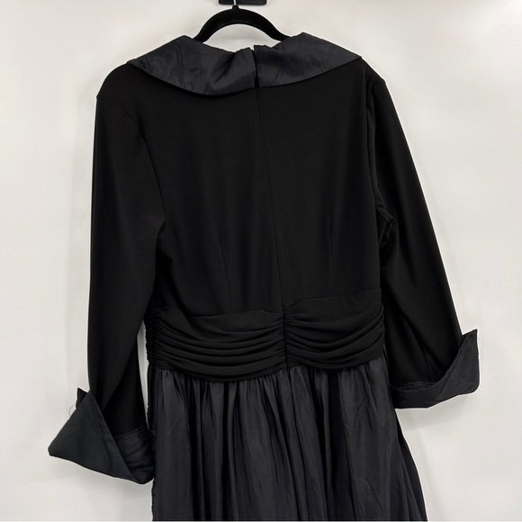 Jessica Howard Womens Portrait Collar Dress Sz 14W Black Witchy Whimsigoth Vamp - Picture 6 of 12